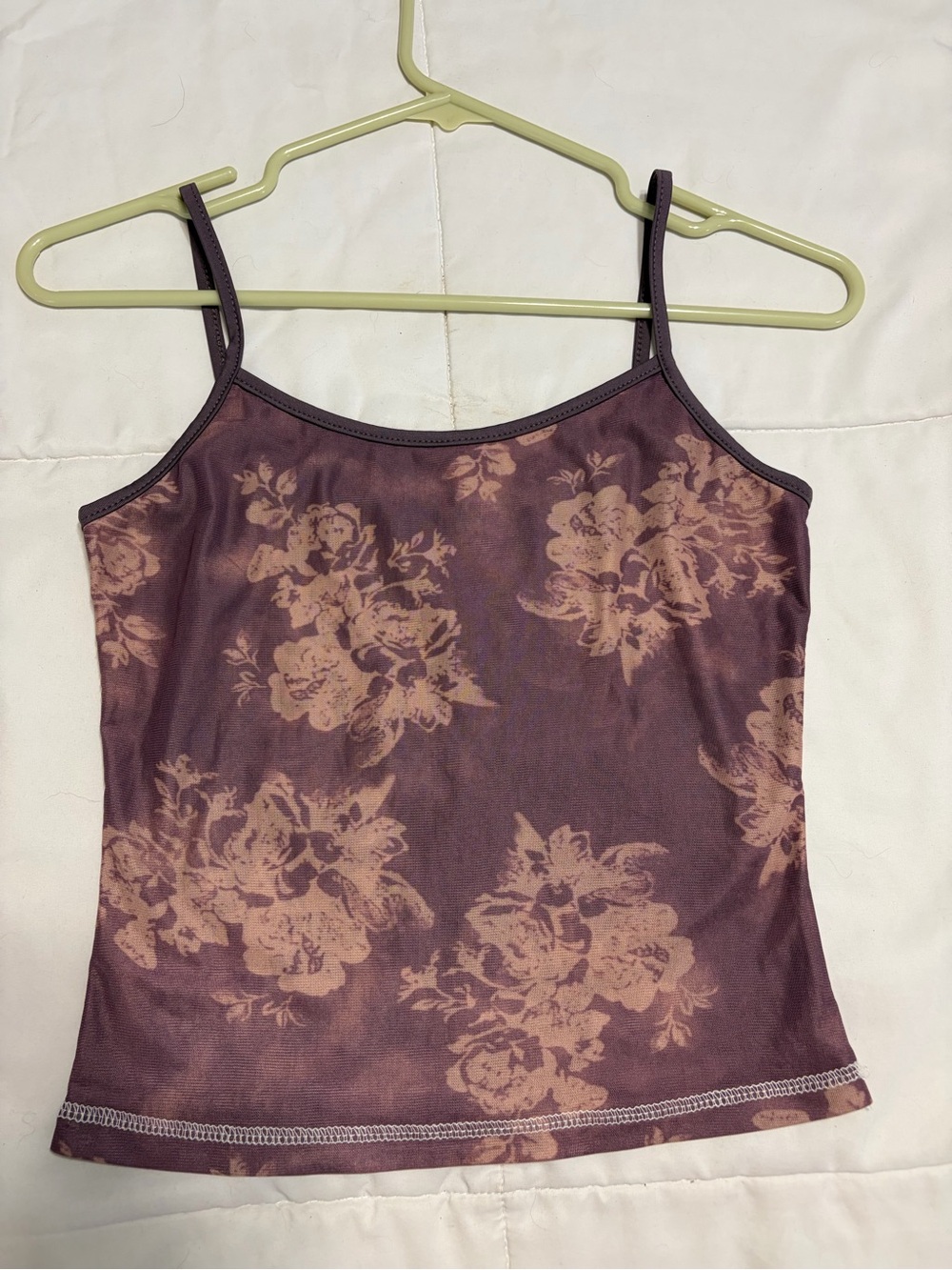 Floral Print Spaghetti Strap Cami Tank Top - Dusty Mauve